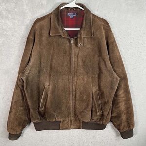 Vintage 90s Polo Ralph Lauren Leather Suede Plaid
